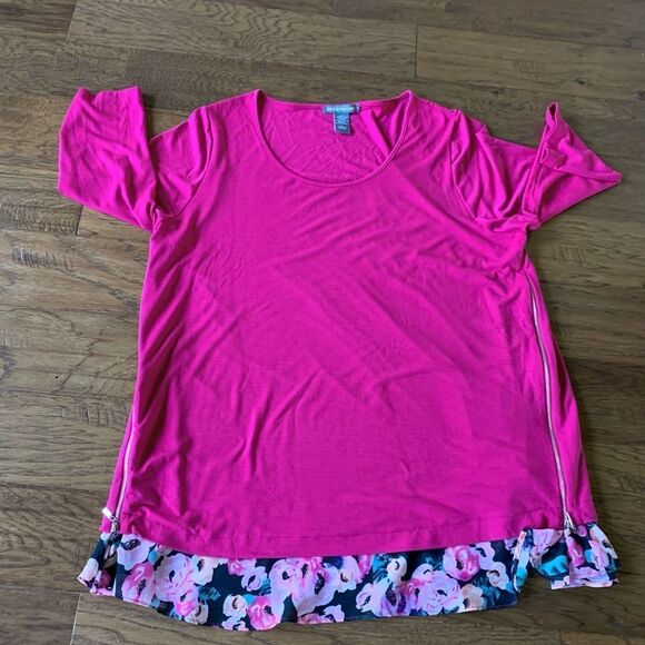 Kate & Mallory Zipper Pink Tunic Dress/Top - Picture 7 of 14